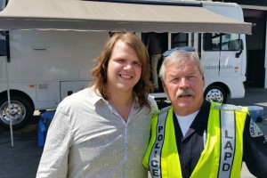 American Idol 2014 winner, Caleb Johnson and onset police officer